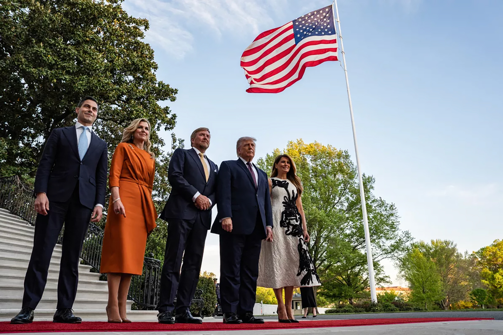 オランダ国王夫妻とドナルド・トランプ大統領夫妻