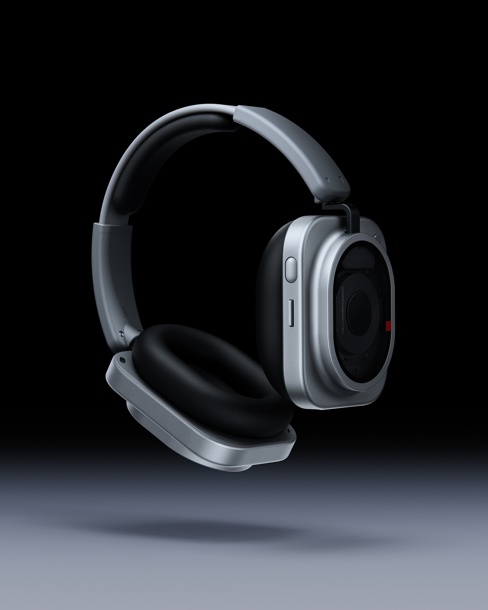 宙に浮かぶように配置されたHeadphone (1) Proの全体像