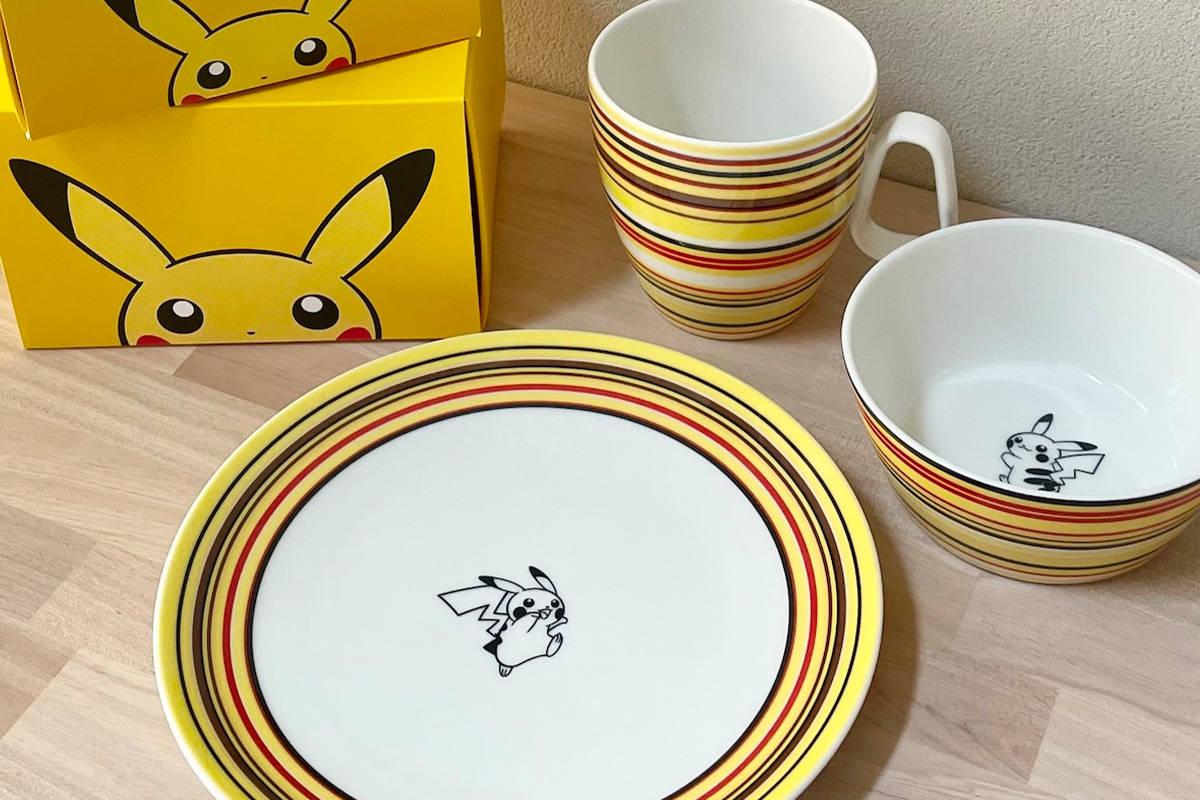 イッタラ　ポケモン　ピカチュウ ストライプ食器セット イッタラ×ポケモン、食卓にピカチュウがいる幸せ。【22時のポチ