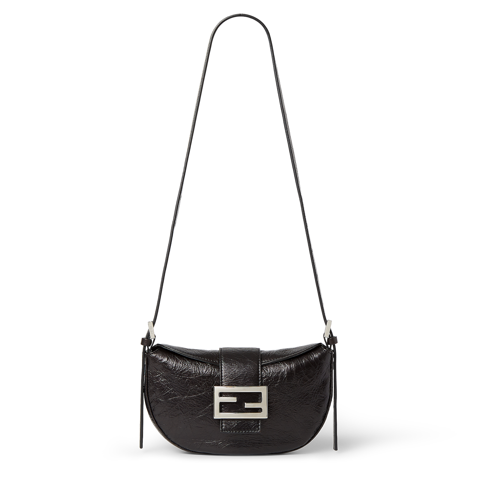 FENDI Croissant Bag_Black crackled leather | madameFIGARO.jp(フィガロジャポン)