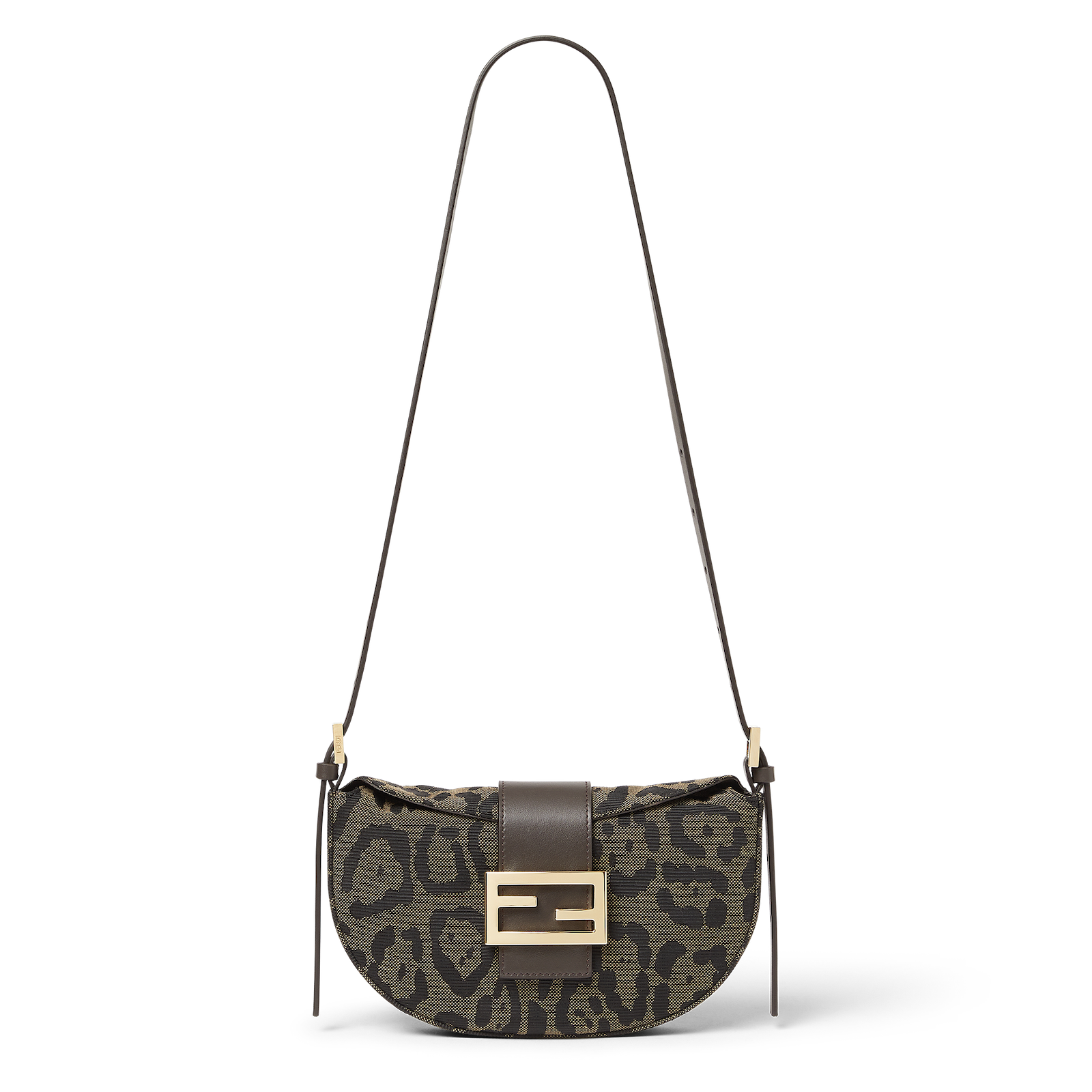 FENDI Croissant Bag_Brown and black jaguar-pattern jacquard fabric | madameFIGARO.jp(フィガロジャポン)