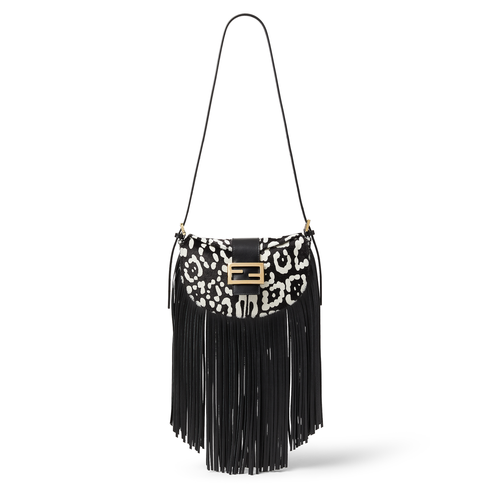 FENDI Croissant Bag_Jaguar-print calf-hair effect leather with fringes | madameFIGARO.jp(フィガロジャポン)