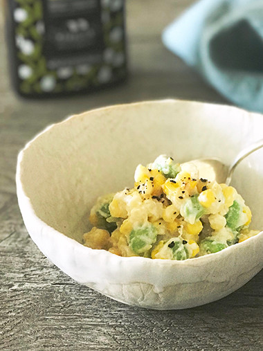 梅雨時におすすめ、トウモロコシと枝豆のサラダ。