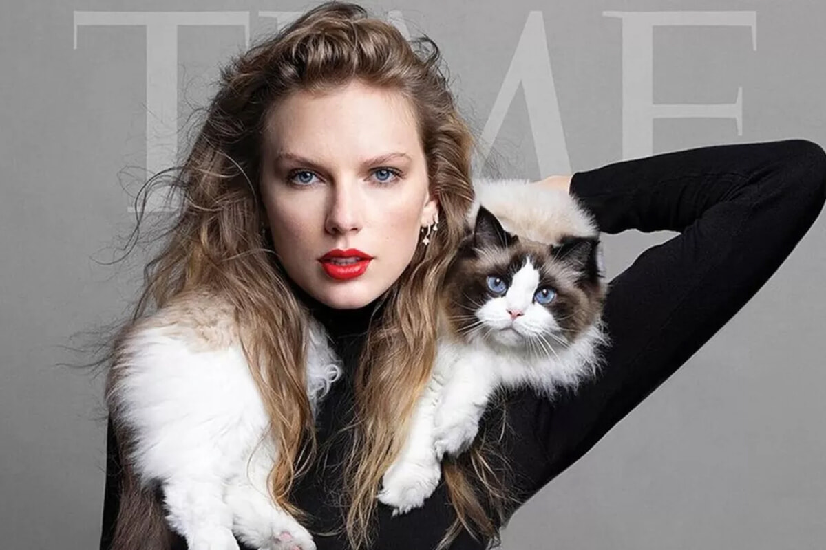 テイラー・スウィフトとともに雑誌の表紙を飾った愛猫、可愛すぎると話題に！