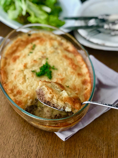 マッシュポテトとひき肉を重ねた、家庭の味パルマンティエ。