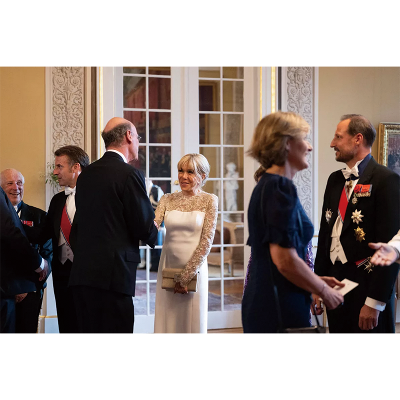 ノルウェー王室の晩餐会、ブリジット・マクロンの纏ったルイ・ヴィトンのドレスが話題に！