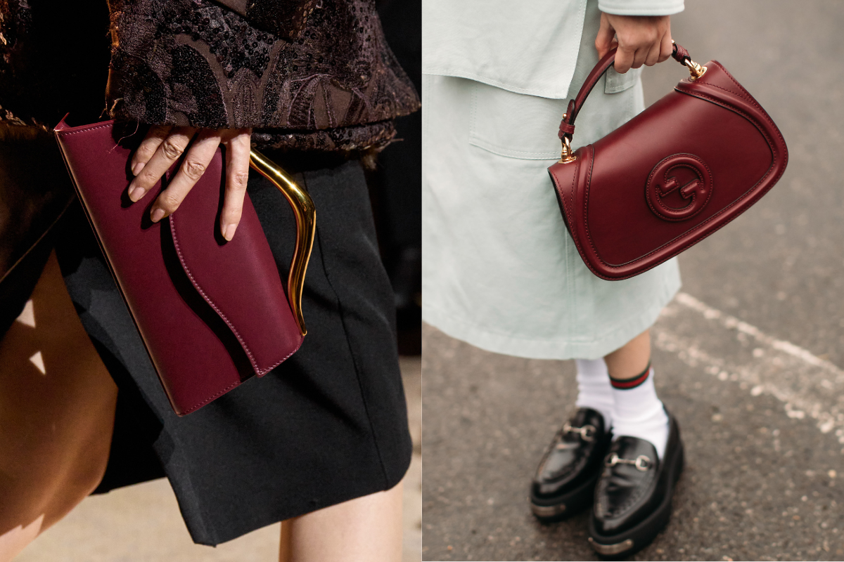 今年の流行カラー「バーガンディ」はバッグから。海外のファッショニスタを調査！【世界のリアルクローズスナップ】