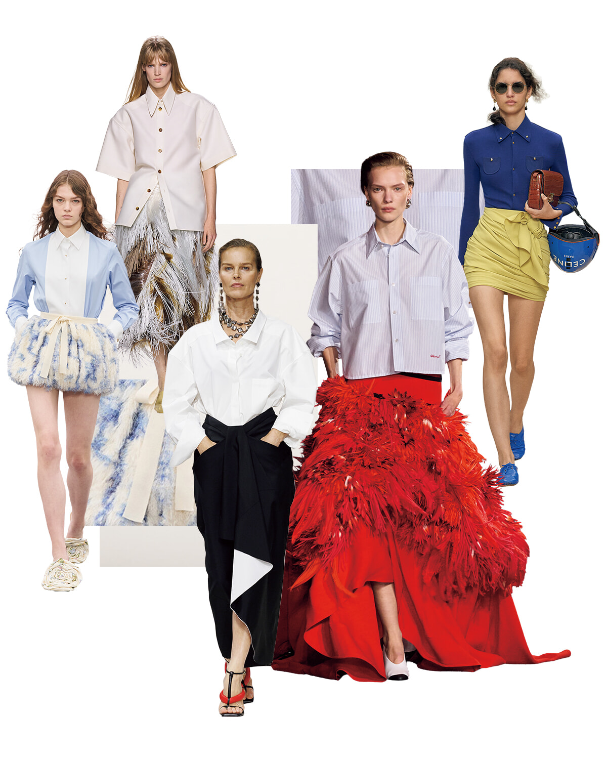 ベーシックシャツ×クチュールスカート！ 新スタイリング方程式が見逃せない。