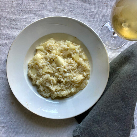 深まる秋に洋梨とゴルゴンゾーラのリゾット。
