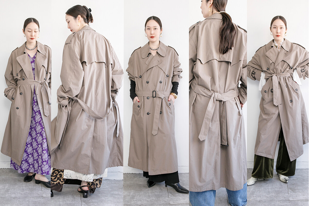 お洒落が加速するトレンチコートのベルト5つの結び方【スタイリスト山﨑静香が指南】。