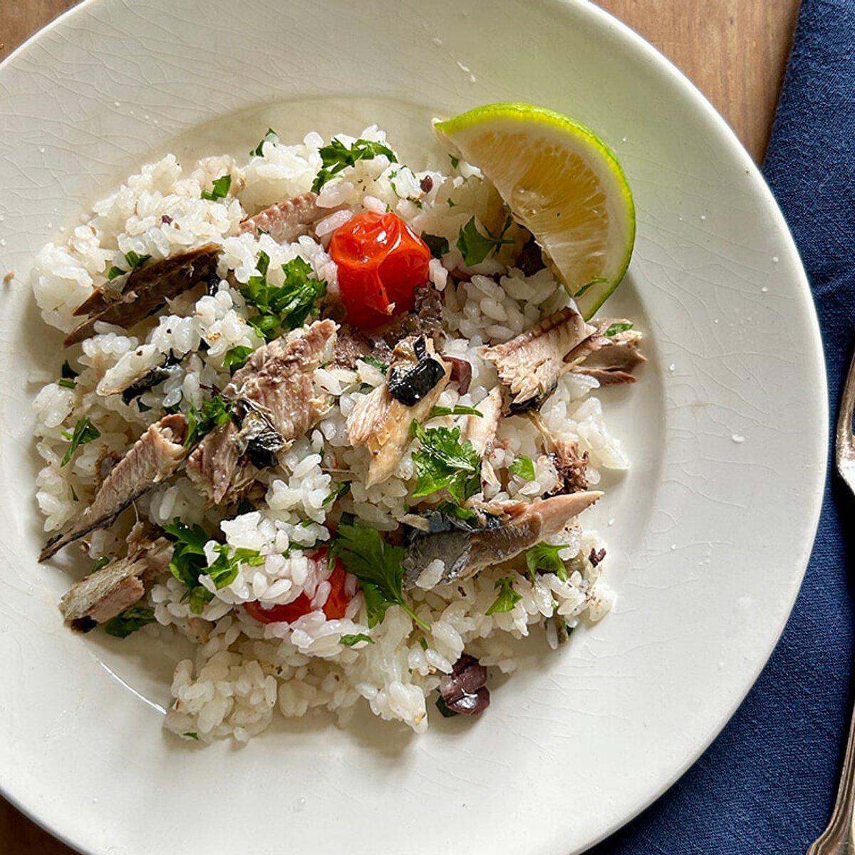 秋刀魚の洋風炊き込みごはん。